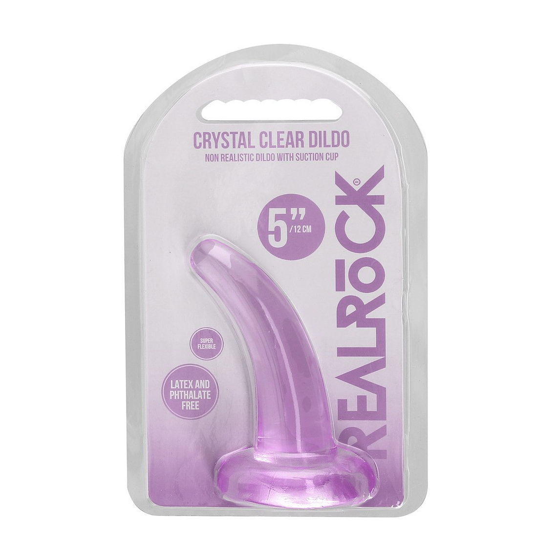 DILDO NON-REALISTIC CRYSTAL CLEAR  5 /11,5 CM ROXO REALROCK 2