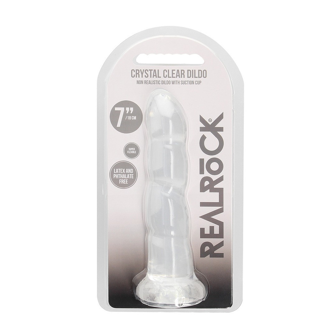 DILDO NON-REALISTIC CRYSTAL CLEAR 7 /17 CM REALROCK 2