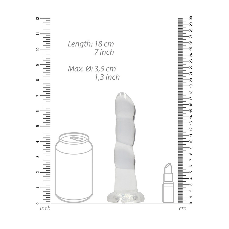 DILDO NON-REALISTIC CRYSTAL CLEAR 7 /17 CM REALROCK 4
