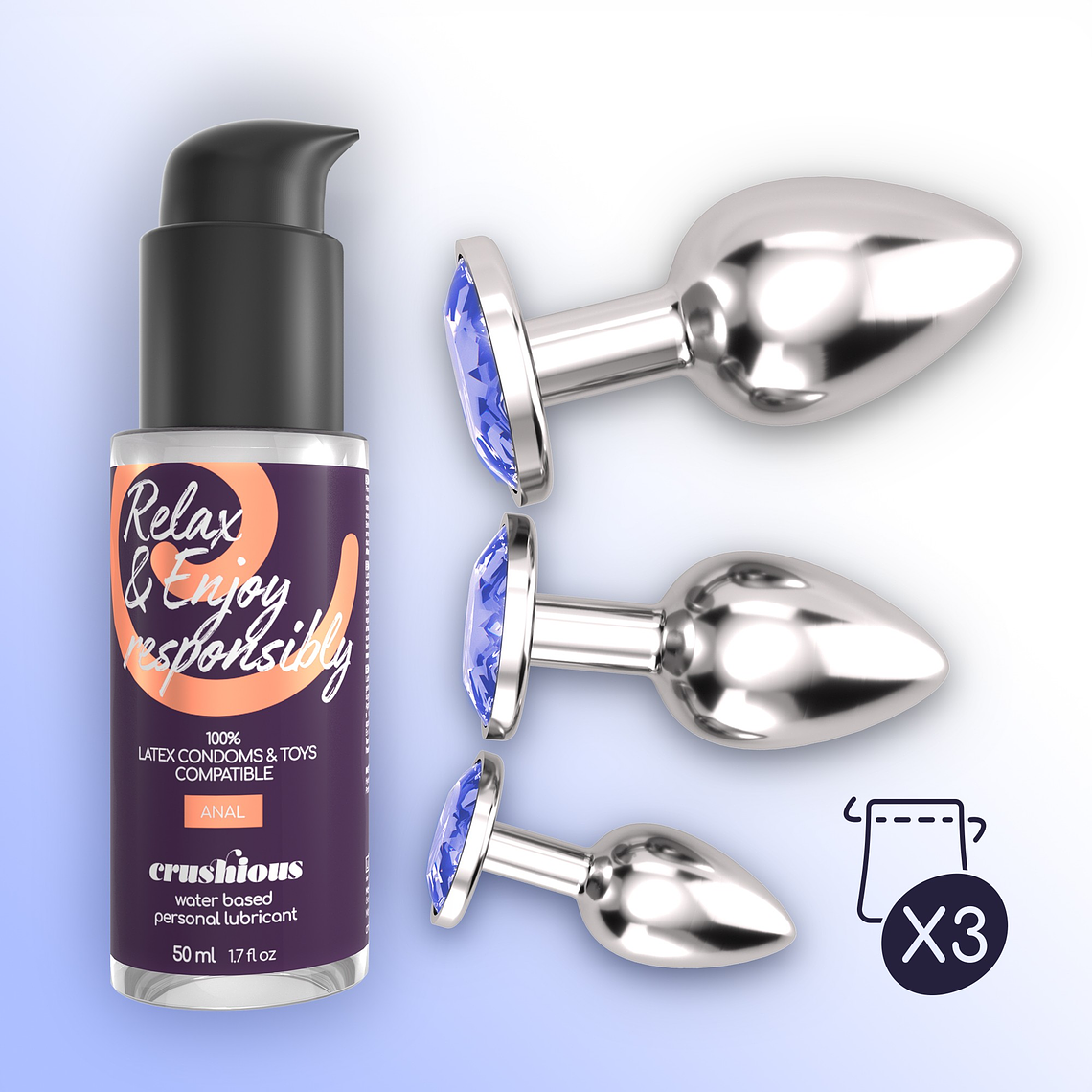 BIJOU ANAL WET TRAIN TRIO CRUSHIOUS AZUL 1