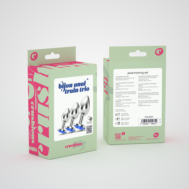 ANAL TRAIN TRIO BIJOU AZUL CRUSHIOUS COM BOLSAS INDIVIDUAIS GRÁTIS 5