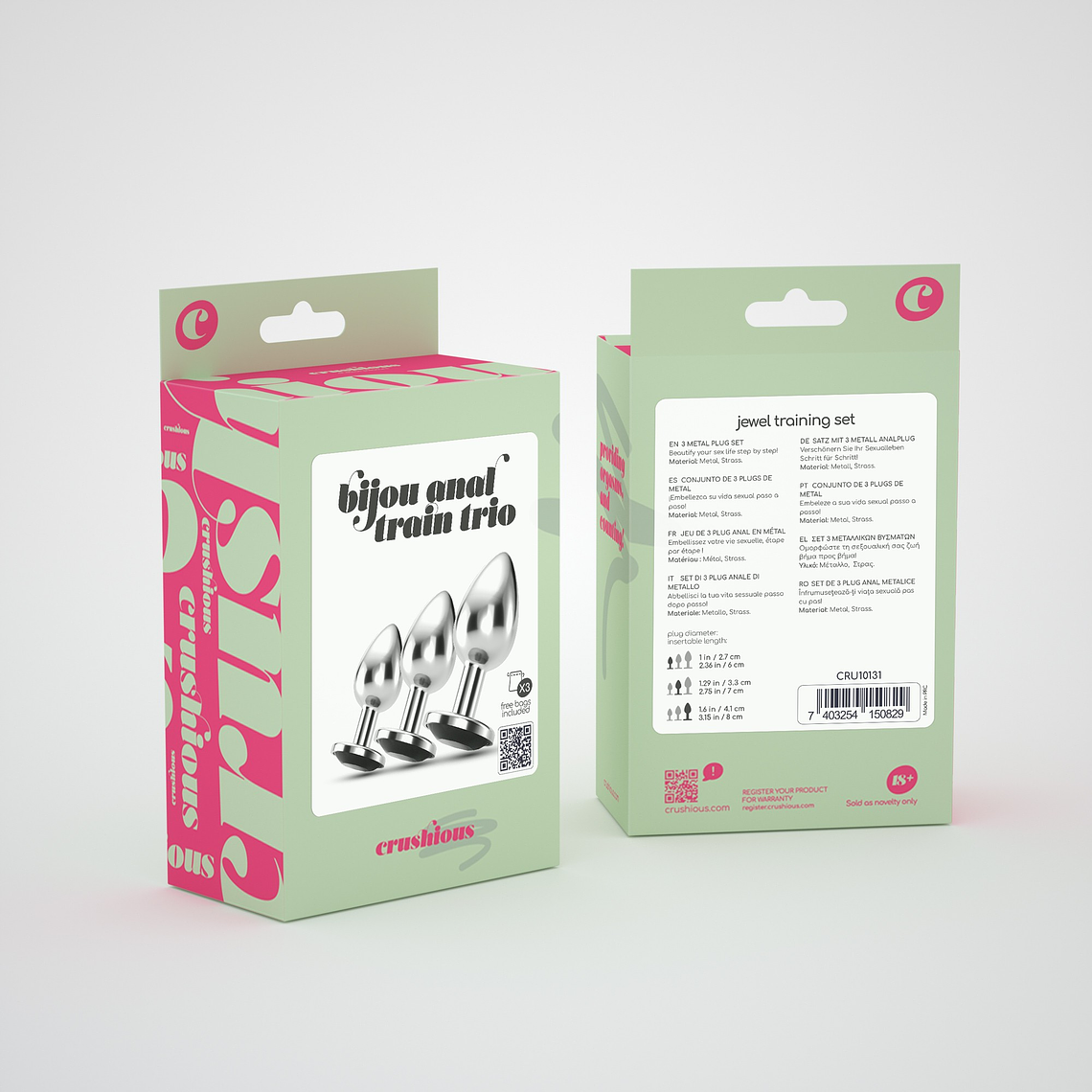 ANAL TRAIN TRIO BIJOU PRETO CRUSHIOUS COM BOLSAS INDIVIDUAIS GRÁTIS 5