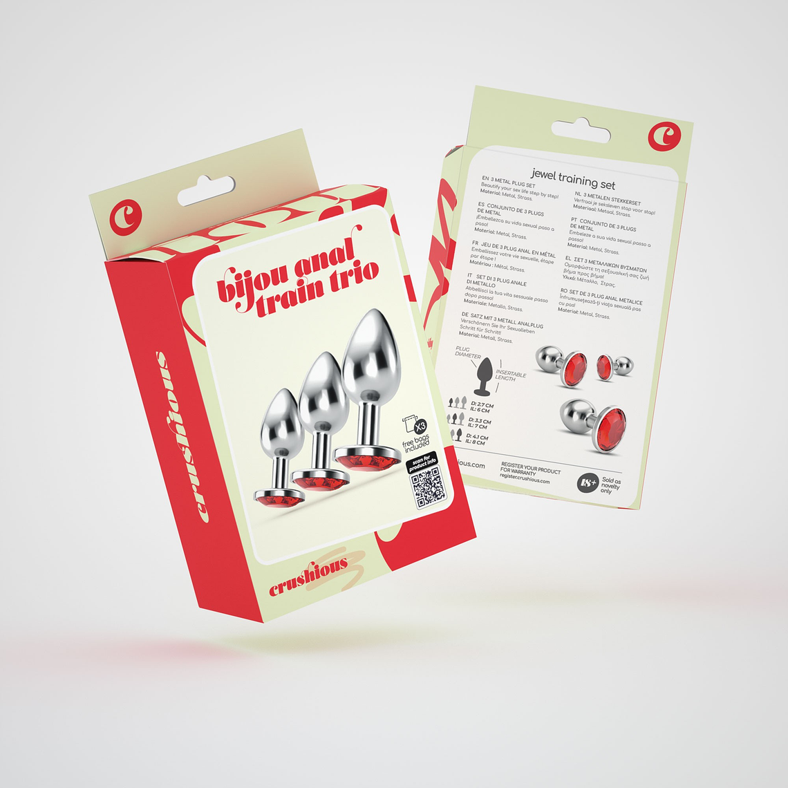 ANAL TRAIN TRIO BIJOU VERMELHO CRUSHIOUS COM BOLSAS INDIVIDUAIS GRÁTIS 8