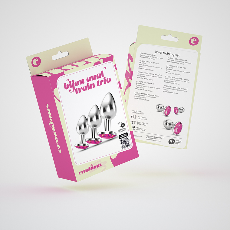 ANAL TRAIN TRIO BIJOU ROSA CRUSHIOUS COM BOLSAS INDIVIDUAIS GRÁTIS 7