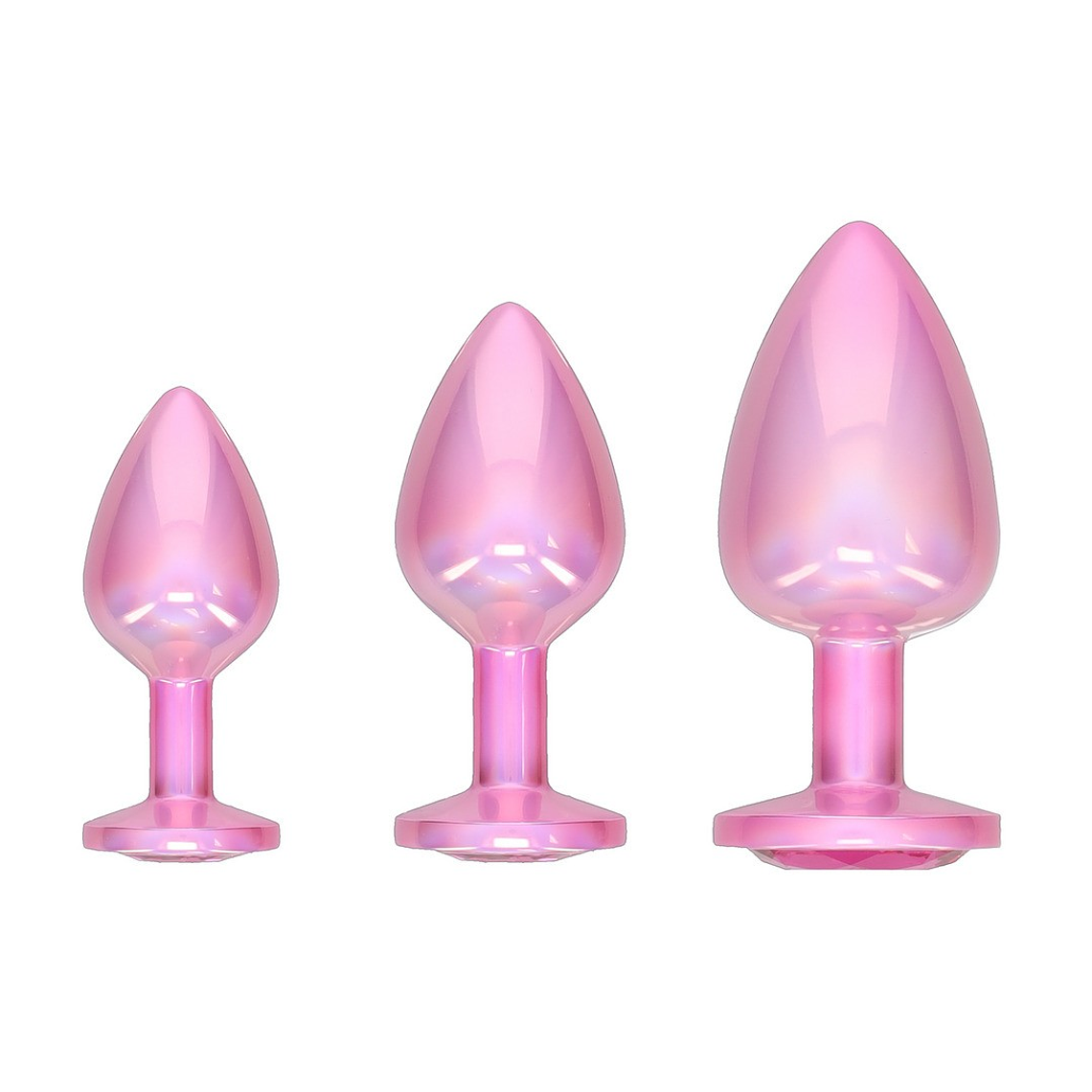 CONJUNTO DE 3 PLUGS ANAIS EM METAL PARIS COLLECTION ROSA OUCH!  3