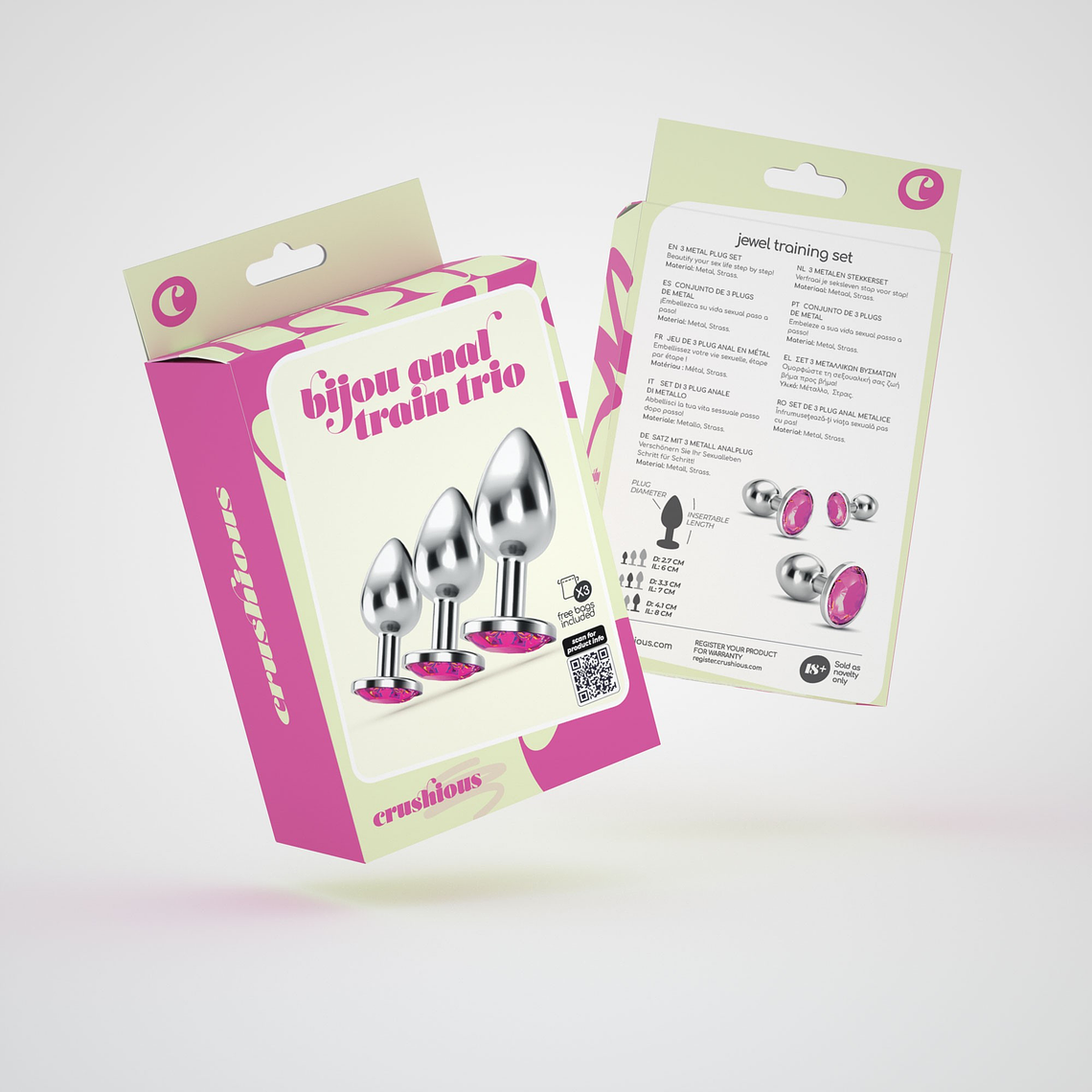 ANAL TRAIN TRIO BIJOU ROSA CRUSHIOUS COM BOLSAS INDIVIDUAIS GRÁTIS 8