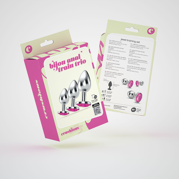 ANAL TRAIN TRIO BIJOU ROSA CRUSHIOUS COM BOLSAS INDIVIDUAIS GRÁTIS 8