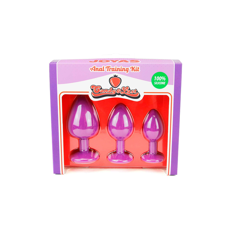 CONJUNTO DE JOIAS PARA TREINO ANAL ROXO CANDY LUST 1