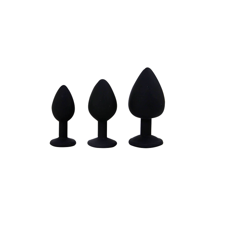 CONJUNTO DE JOIAS PARA TREINO ANAL PRETO CANDY LUST 2