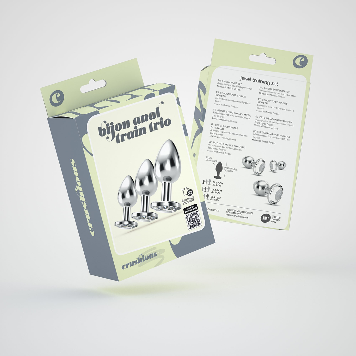 ANAL TRAIN TRIO BIJOU TRANSPARENTE CRUSHIOUS COM BOLSAS INDIVIDUAIS GRÁTIS 8