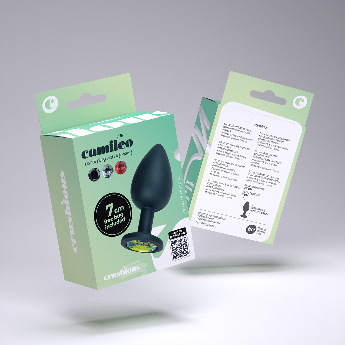CAMILEO PLUG ANAL PEQUENO COM 4 JOIAS INTERCAMBIÁVEIS CRUSHIOUS 12
