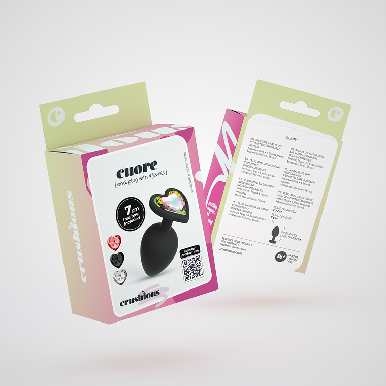 CUORE PLUG ANAL PEQUENO COM 4 JOIAS INTERCAMBIÁVEIS CRUSHIOUS 10