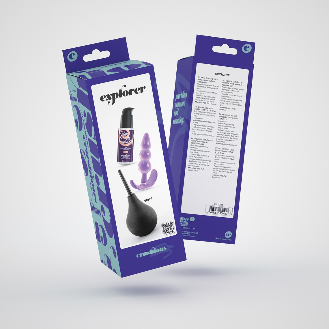 EXPLORER DUCHE ANAL 90ML COM LUBRIFICANTE ANAL 50ML E PLUG THE PLUNGER CRUSHIOUS 15