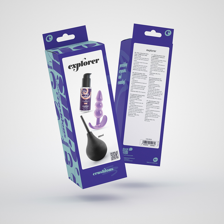 EXPLORER DUCHE ANAL 90ML COM LUBRIFICANTE ANAL 50ML E PLUG THE PLUNGER CRUSHIOUS 15
