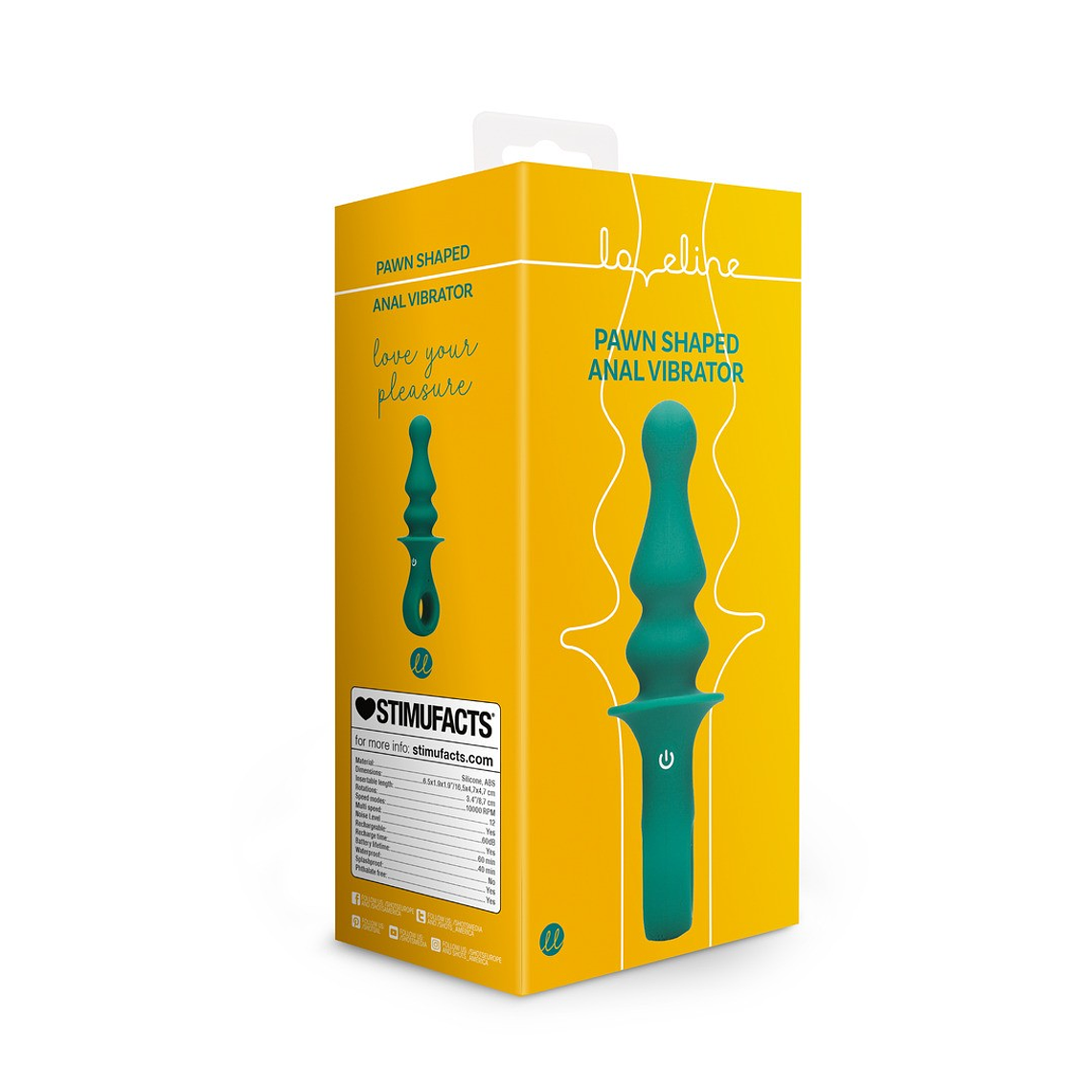 PLUG ANAL PEÃO COM VIBRAÇÃO PEACOCK PLUME LOVELINE 2