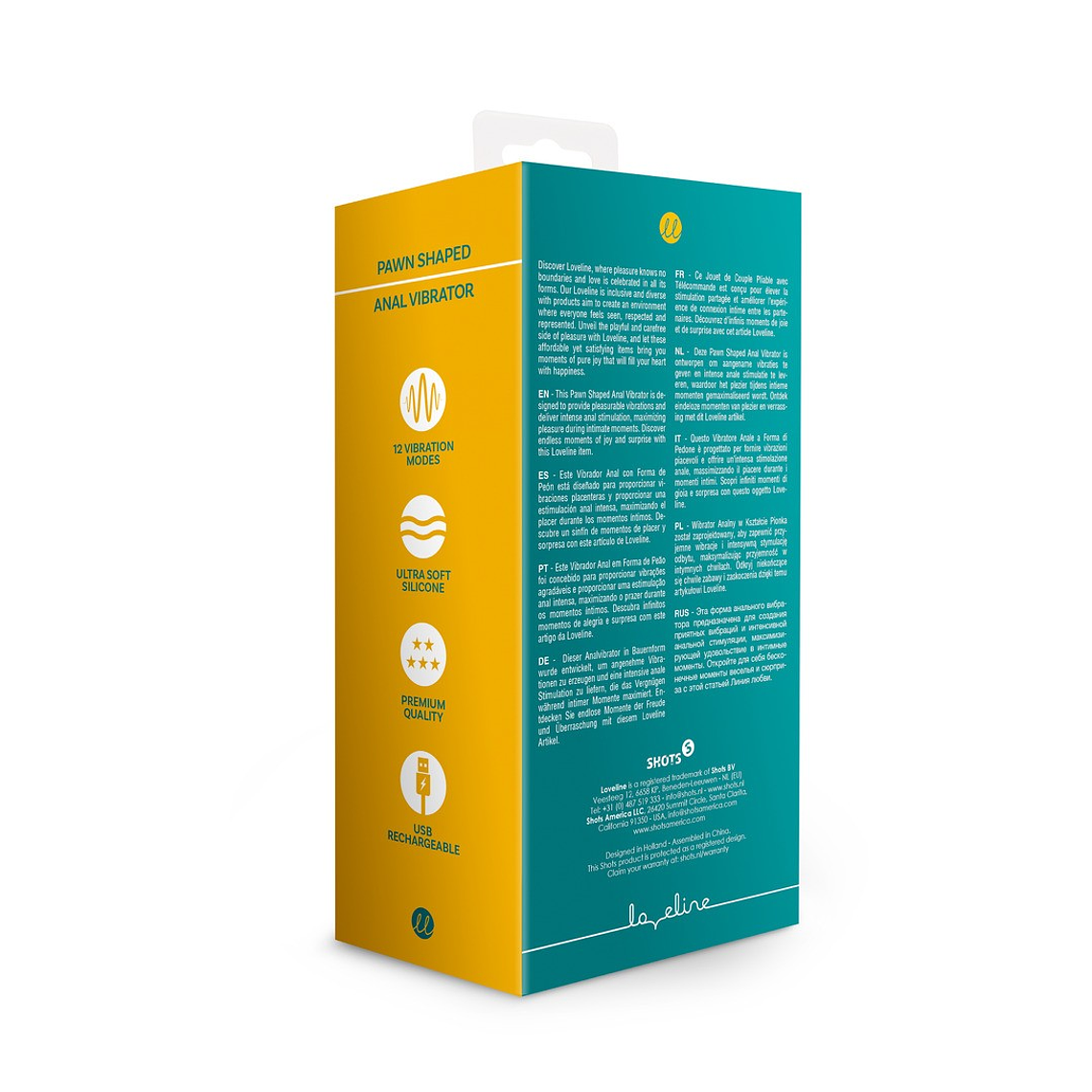 PLUG ANAL PEÃO COM VIBRAÇÃO PEACOCK PLUME LOVELINE 3