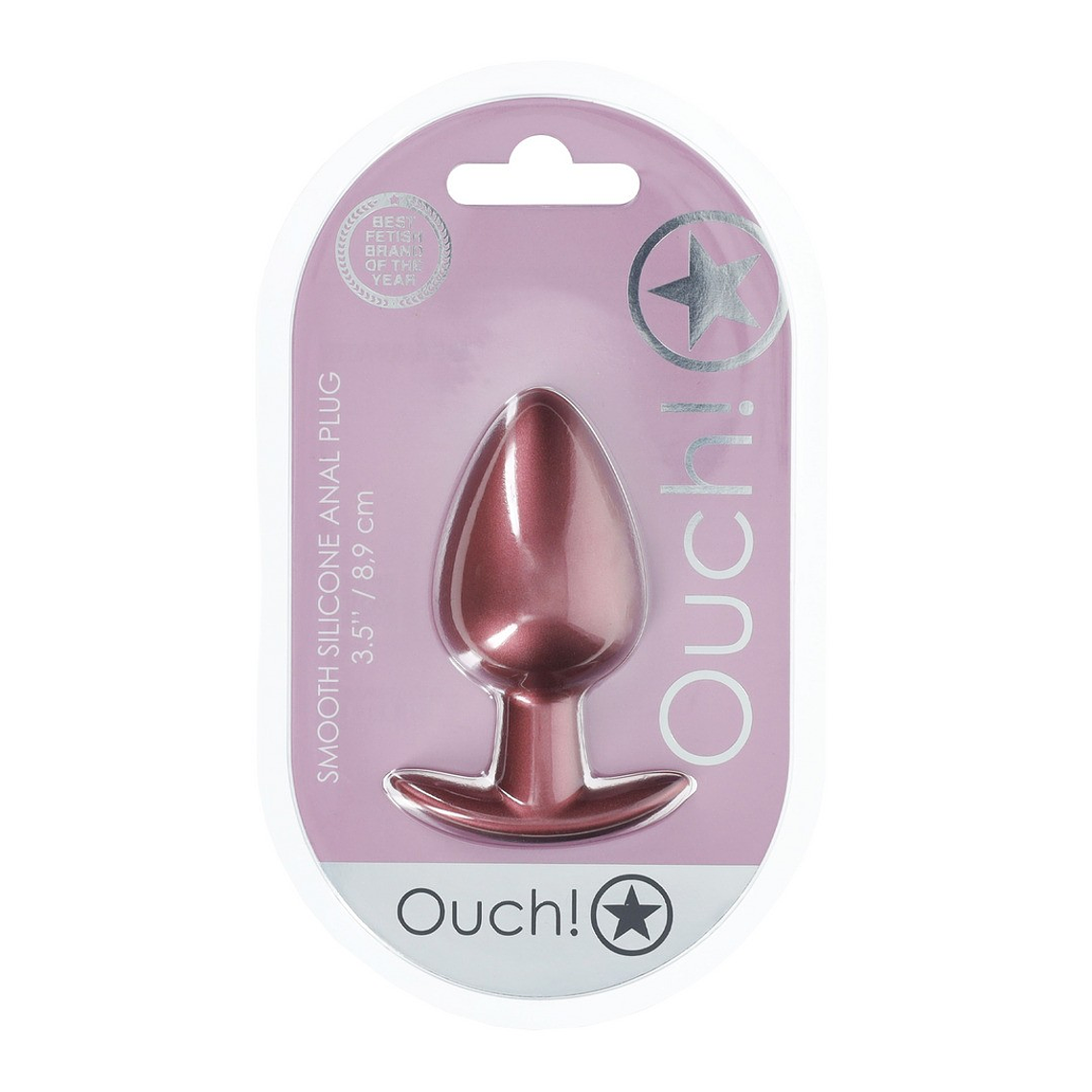 PLUG ANAL SMOOTH SILICONE LARGE 3,5 /8,9 CM ROSE GOLD OUCH! 2