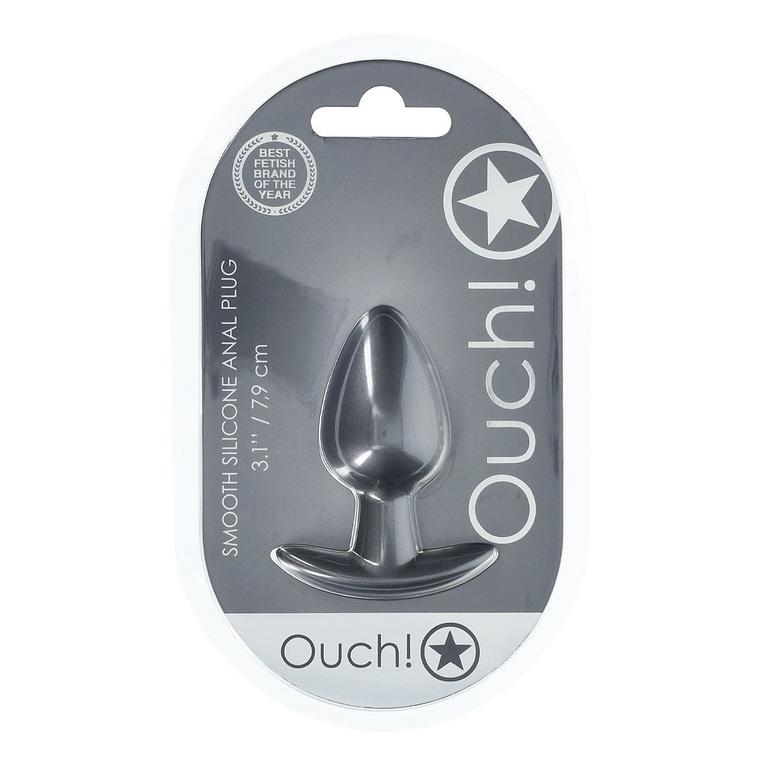 PLUG ANAL SMOOTH SILICONE MEDIUM 3,1 /7,9 CM GUN METAL OUCH! 2