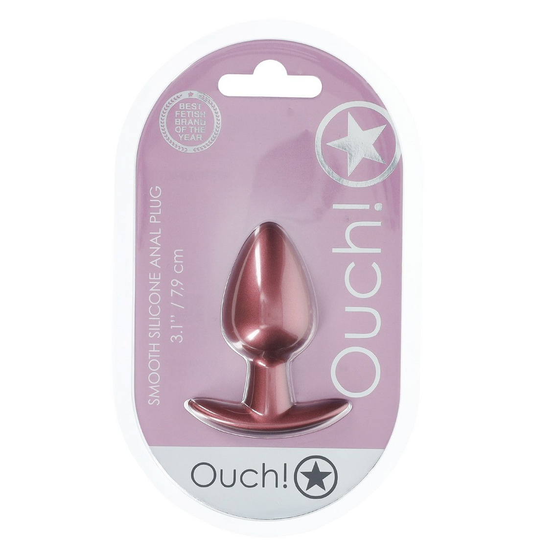 PLUG ANAL SMOOTH SILICONE MEDIUM 3,1 /7,9 CM ROSE GOLD OUCH! 2
