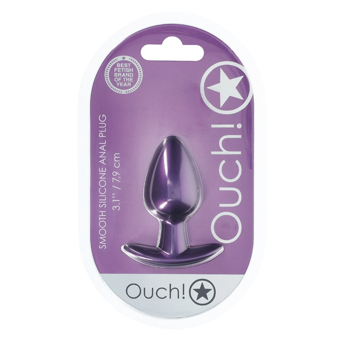 PLUG ANAL SMOOTH SILICONE MEDIUM 3,1 /7,9 CM METALLIC PURPLE OUCH! 2