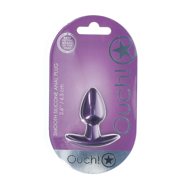 PLUG ANAL SMOOTH SILICONE SMALL 2.6 /6,5 CM METALLIC PURPLE OUCH! 2