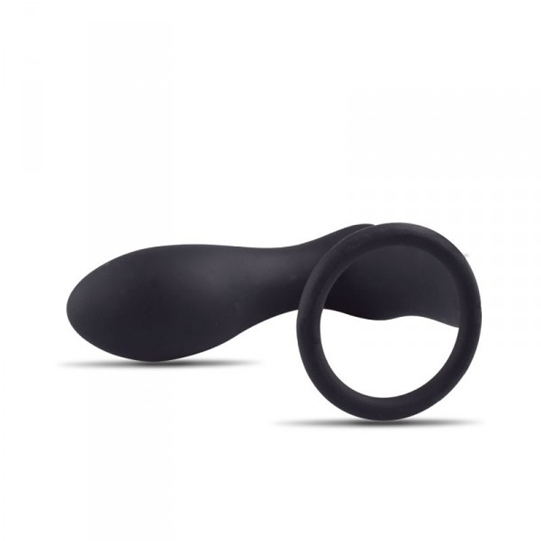 PLUG ANAL VIBRATÓRIO COM ANEL P-RING DARK SIDE PRETO 3
