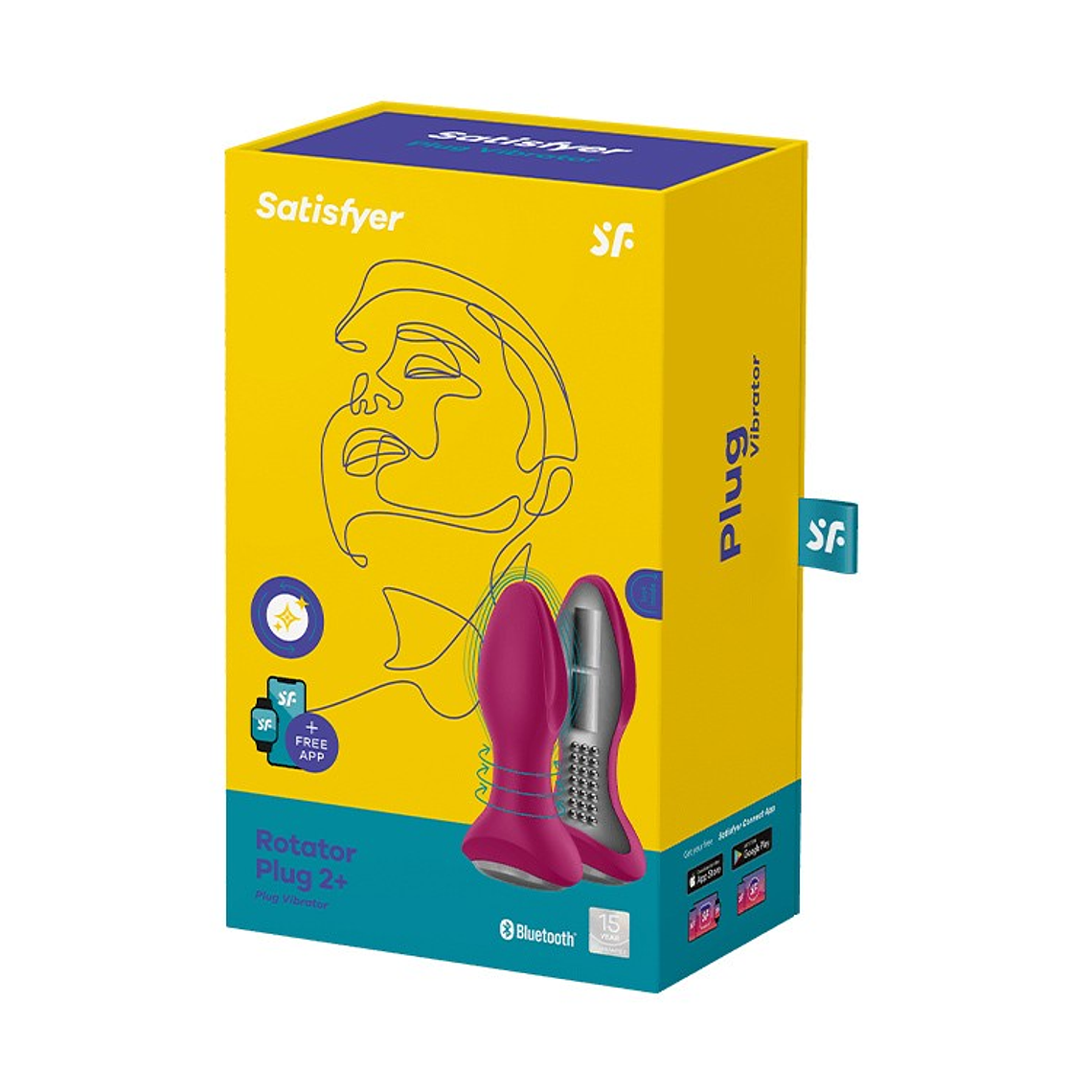 PLUG VIBRATÓRIO ROTATOR PLUG 2+ COM APP SATISFYER FUSCIA 2