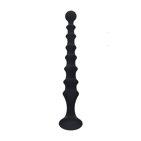 SONDA ANAL DE SILICONE ESTRIADA PRETA LEVELZ 