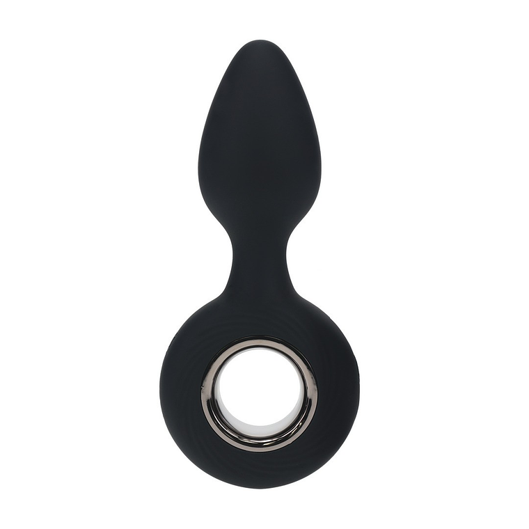 PLUG ANAL DE SILICONE COM VIBRAÇÃO E ALÇA PRETO LEVELZ  1
