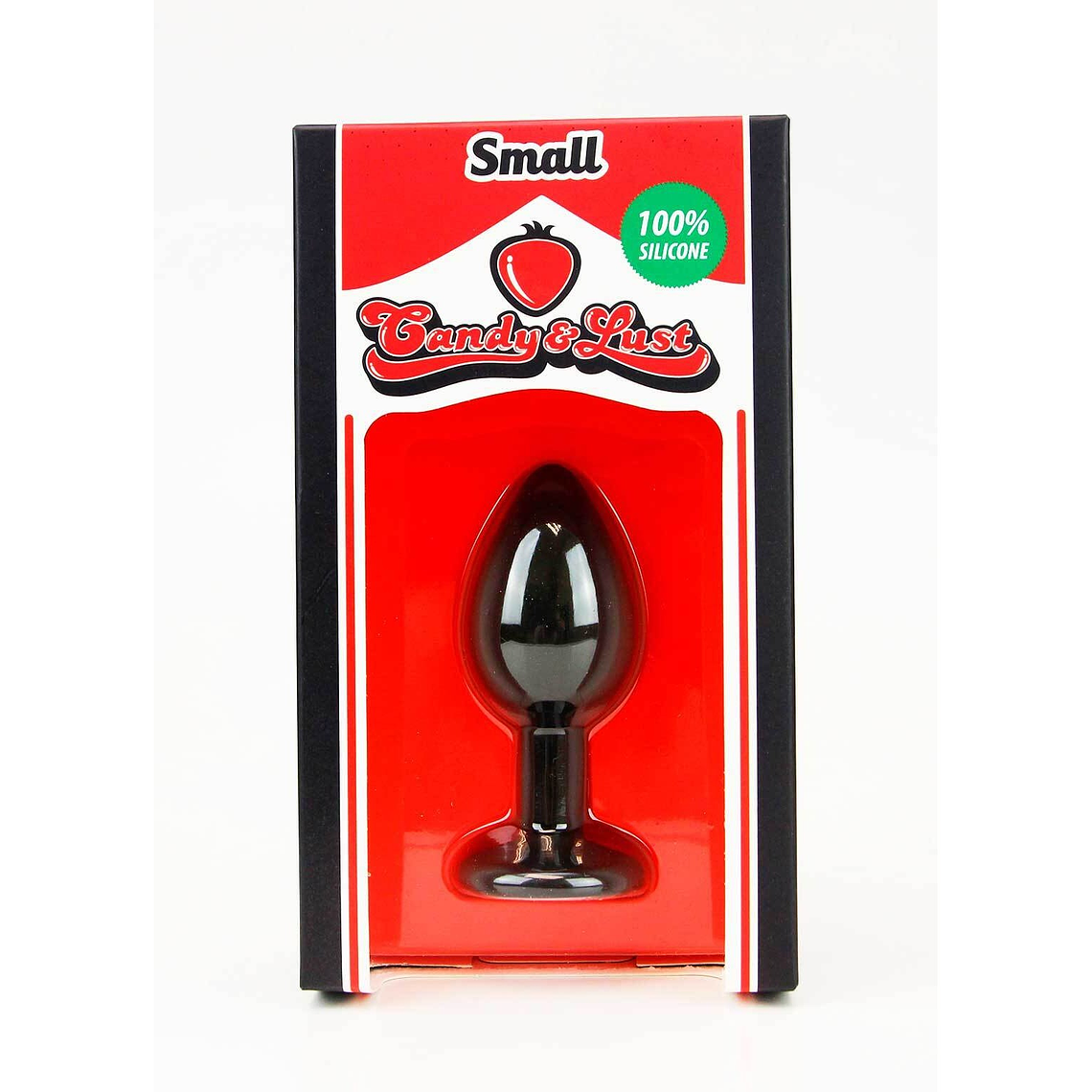 PLUG ANAL DE SILICONE PEQUENO COM JOIA PRETO CANDY LUST 1