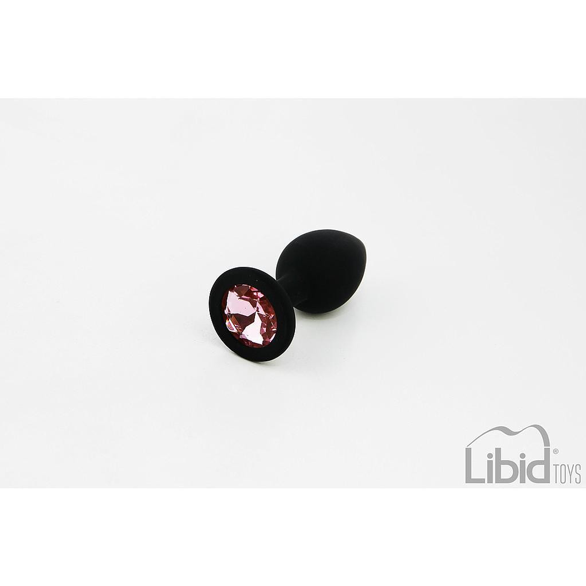 PLUG ANAL DE SILICONE PEQUENO COM JOIA PRETO CANDY LUST 2