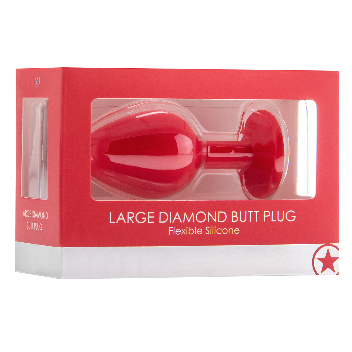 PLUG ANAL DIAMOND BUTT PLUG GRANDE VERMELHO 3