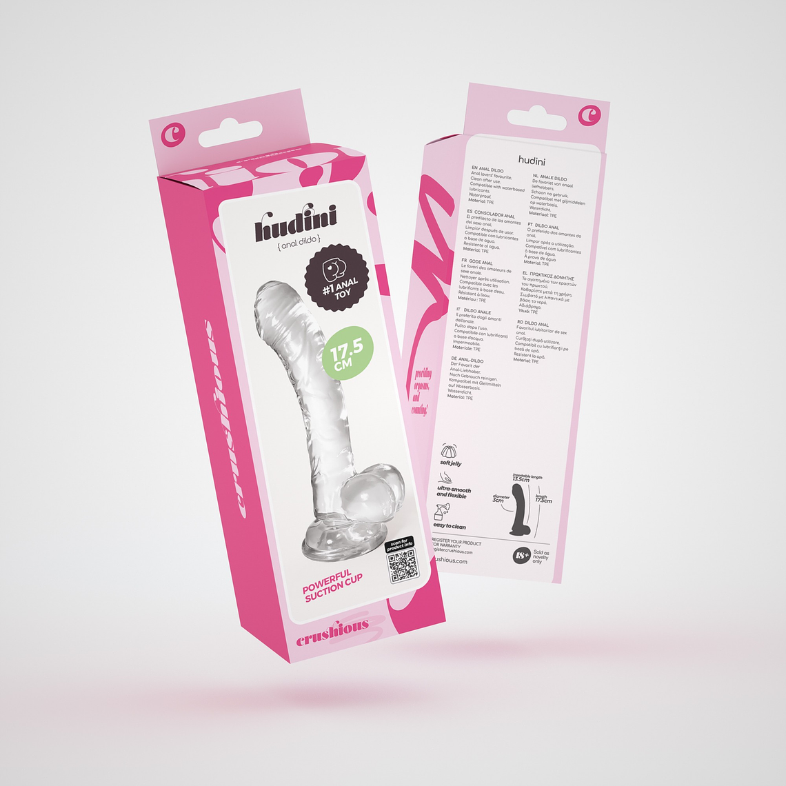 HUDINI DILDO ANAL JELLY TRANSPARENTE CRUSHIOUS 7