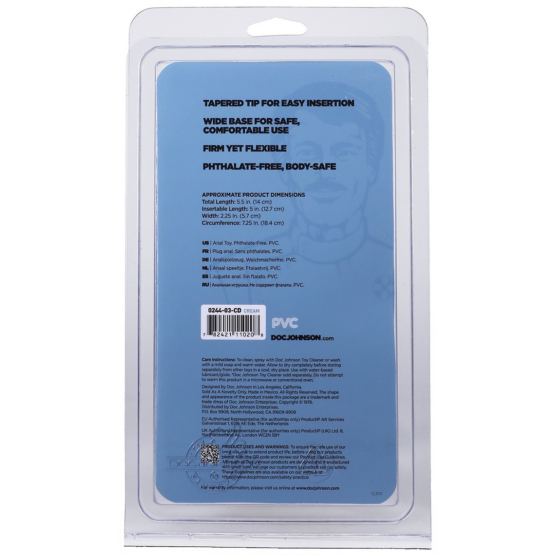 PLUG ANAL DOC JOHNSON CLASSIC BUTT PLUG FLESH LARGE 3