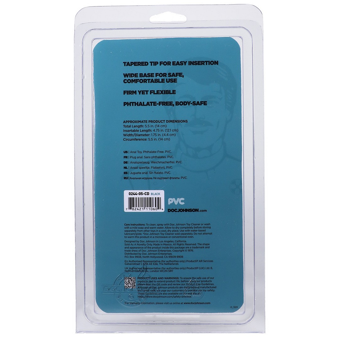 PLUG ANAL DOC JOHNSON CLASSIC BUTT PLUG PRETO MEDIUM 3
