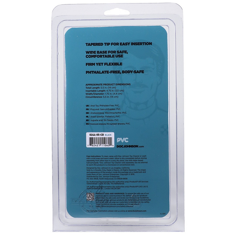 PLUG ANAL DOC JOHNSON CLASSIC BUTT PLUG PRETO MEDIUM 3