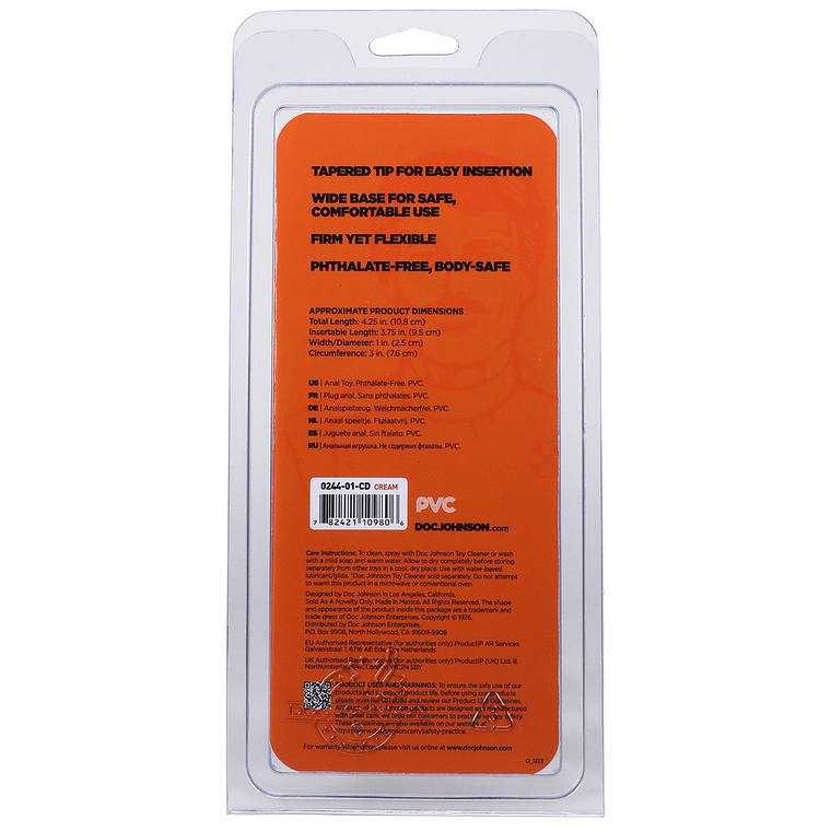PLUG ANAL DOC JOHNSON CLASSIC BUTT PLUG FLESH SMALL 4