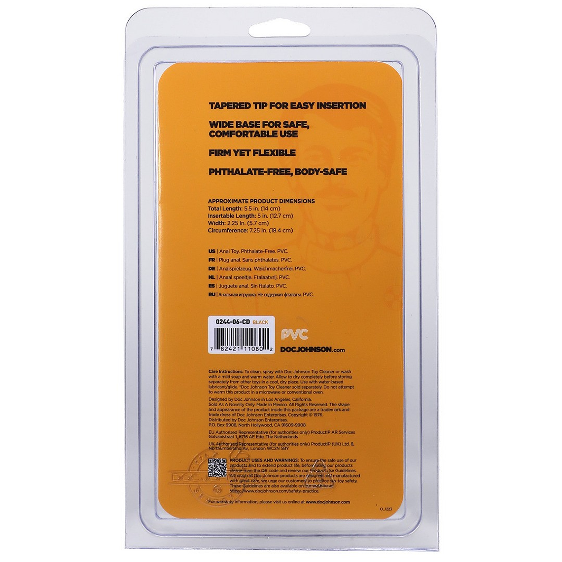 PLUG ANAL DOC JOHNSON CLASSIC BUTT PLUG PRETO LARGE 3