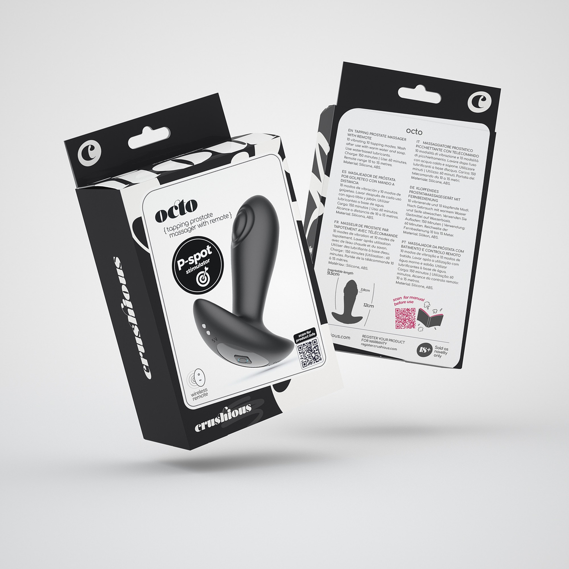 OCTO PLUG ANAL COM PULSAÇÃO E COMANDO À DISTÂNCIA CRUSHIOUS 8