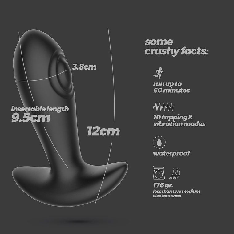 OCTO PLUG ANAL COM PULSAÇÃO E COMANDO À DISTÂNCIA CRUSHIOUS 10