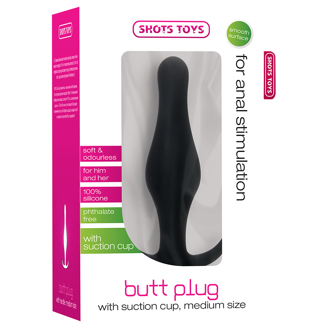 PLUG ANAL BUTT PLUG COM PEGA PRETO MÉDIO 2