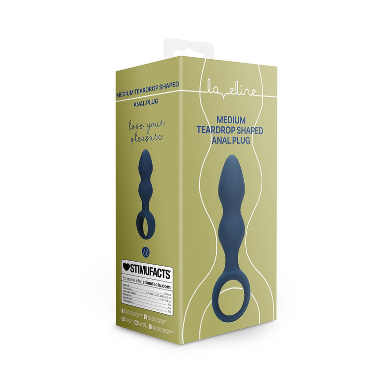 PLUG ANAL FORMA DE LÁGRIMA MEDIUM BALTIC BLUE LOVELINE 2