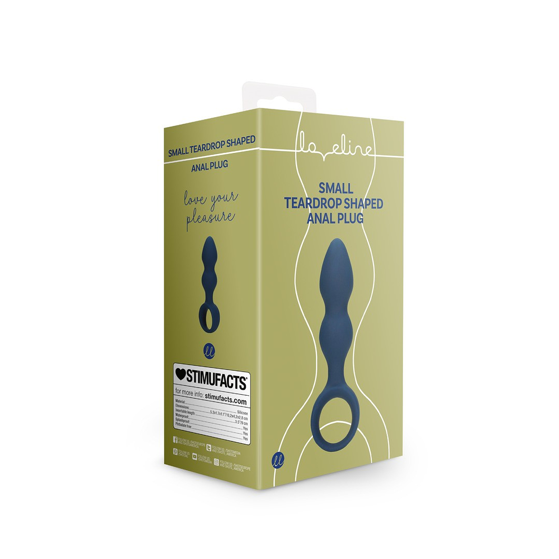 PLUG ANAL FORMA DE LÁGRIMA SMALL BALTIC BLUE LOVELINE 2