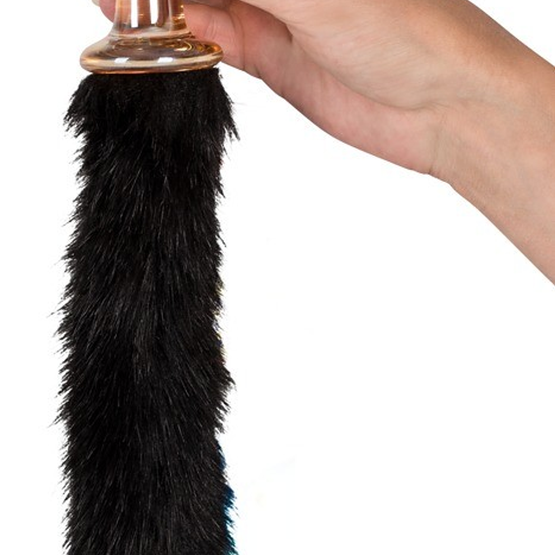 PLUG ANAL EM VIDRO COM CAUDA PRETA 5