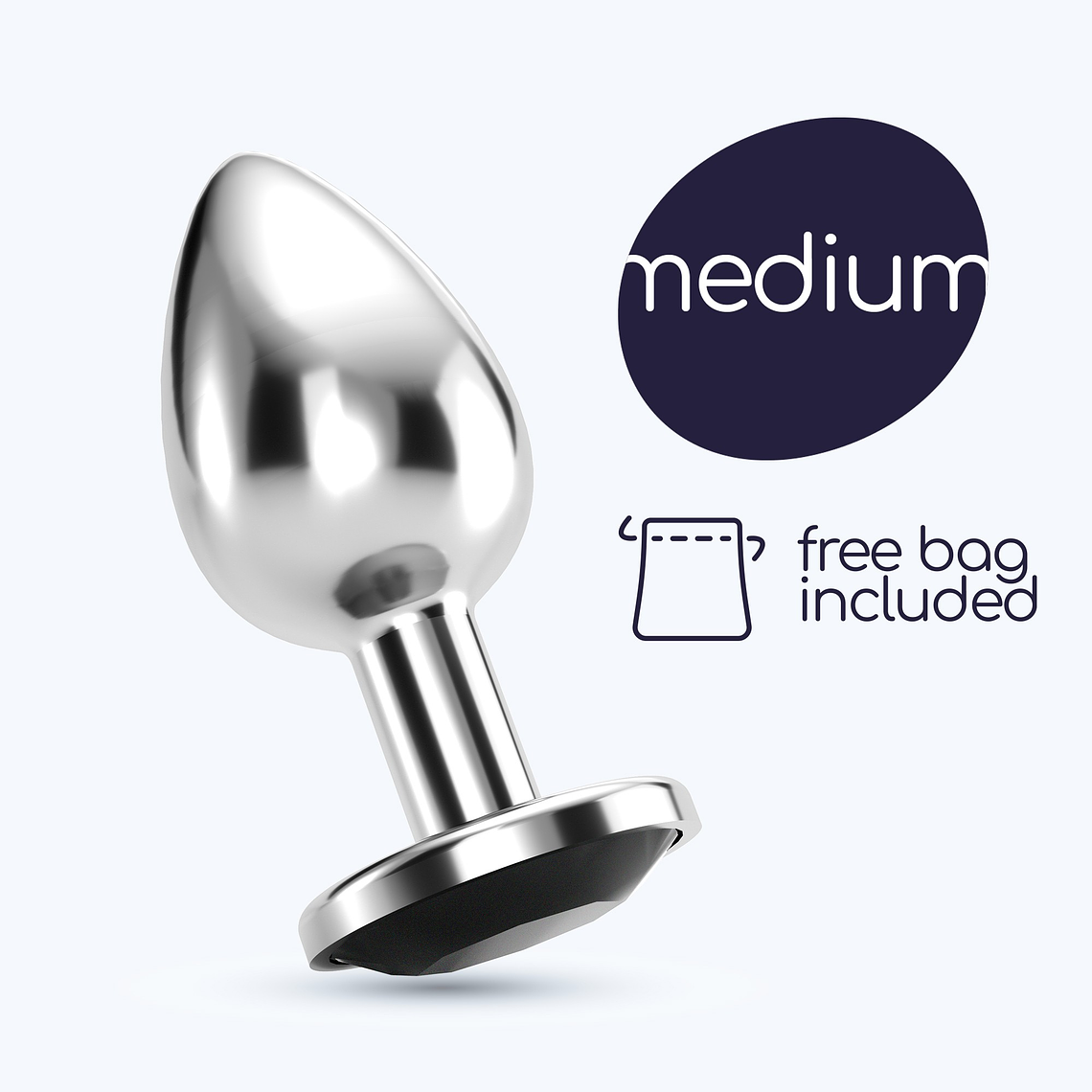 PLUG ANAL JOIA BIJOU PRETO MÉDIO CRUSHIOUS COM BOLSA AVELUDADA GRÁTIS 1