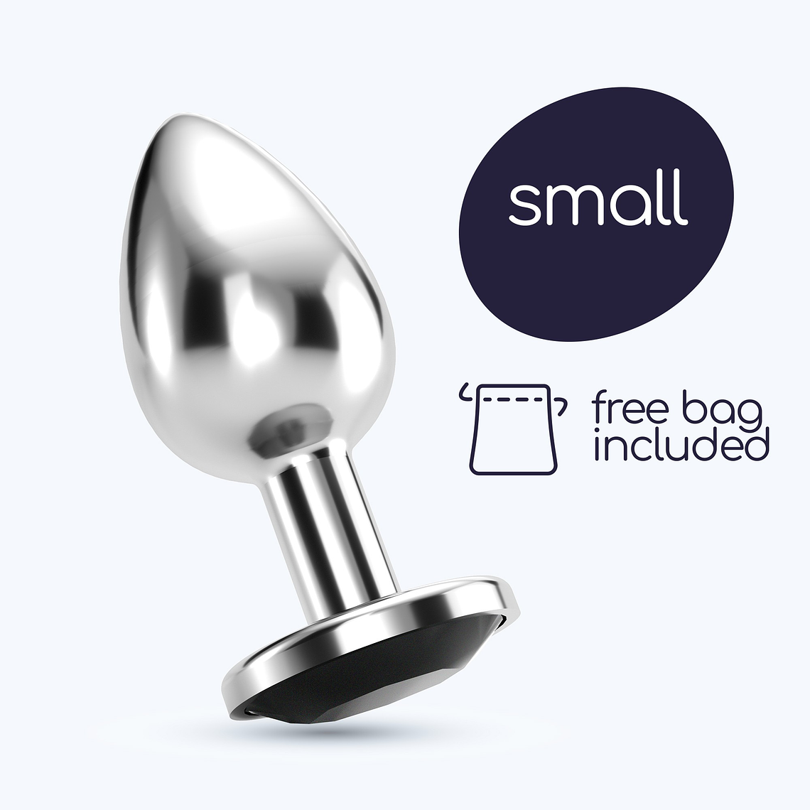 PLUG ANAL JOIA BIJOU PRETO PEQUENO CRUSHIOUS COM BOLSA AVELUDADA GRÁTIS 1