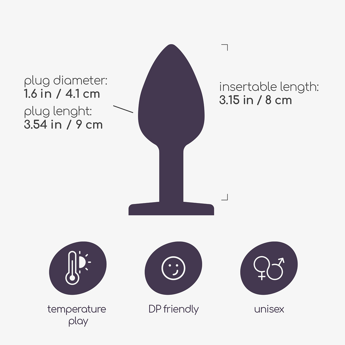 PLUG ANAL JOIA BIJOU ROSA GRANDE CRUSHIOUS COM BOLSA AVELUDADA GRÁTIS 3