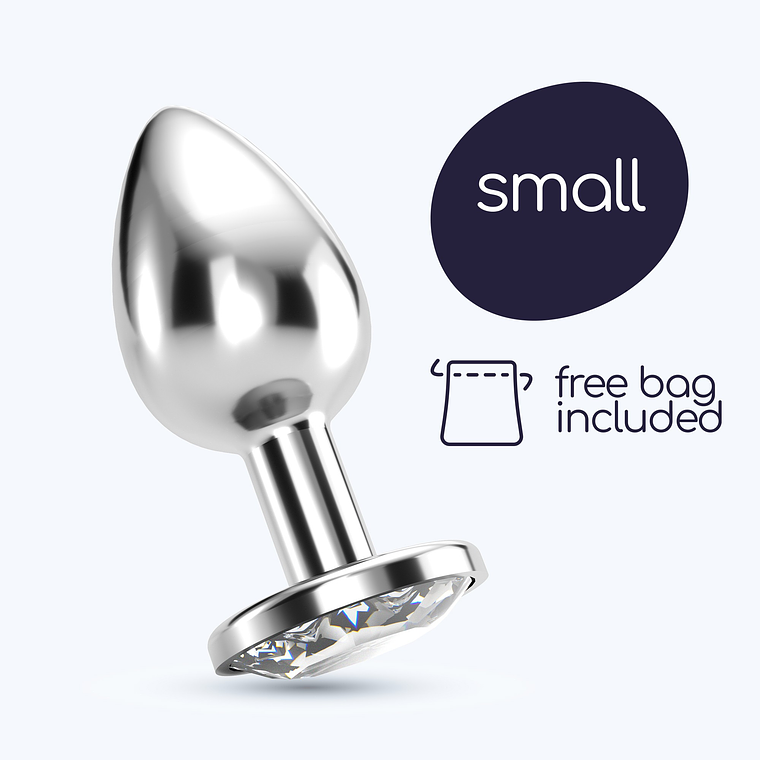 PLUG ANAL JOIA BIJOU TRANSPARENTE PEQUENO CRUSHIOUS COM BOLSA AVELUDADA GRÁTIS 1