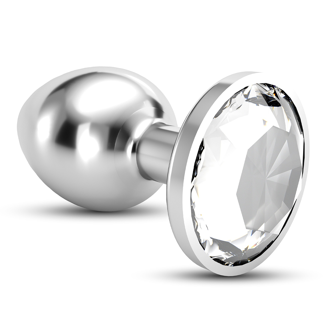 PLUG ANAL JOIA BIJOU TRANSPARENTE MÉDIO CRUSHIOUS COM BOLSA AVELUDADA GRÁTIS 4