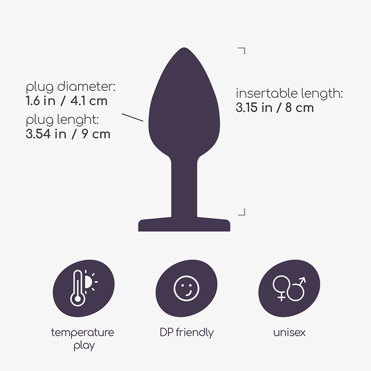 PLUG ANAL JOIA BIJOU TRANSPARENTE GRANDE CRUSHIOUS COM BOLSA AVELUDADA GRÁTIS 6